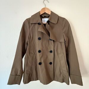 Everlane Olive Double-Breasted Trench Coat